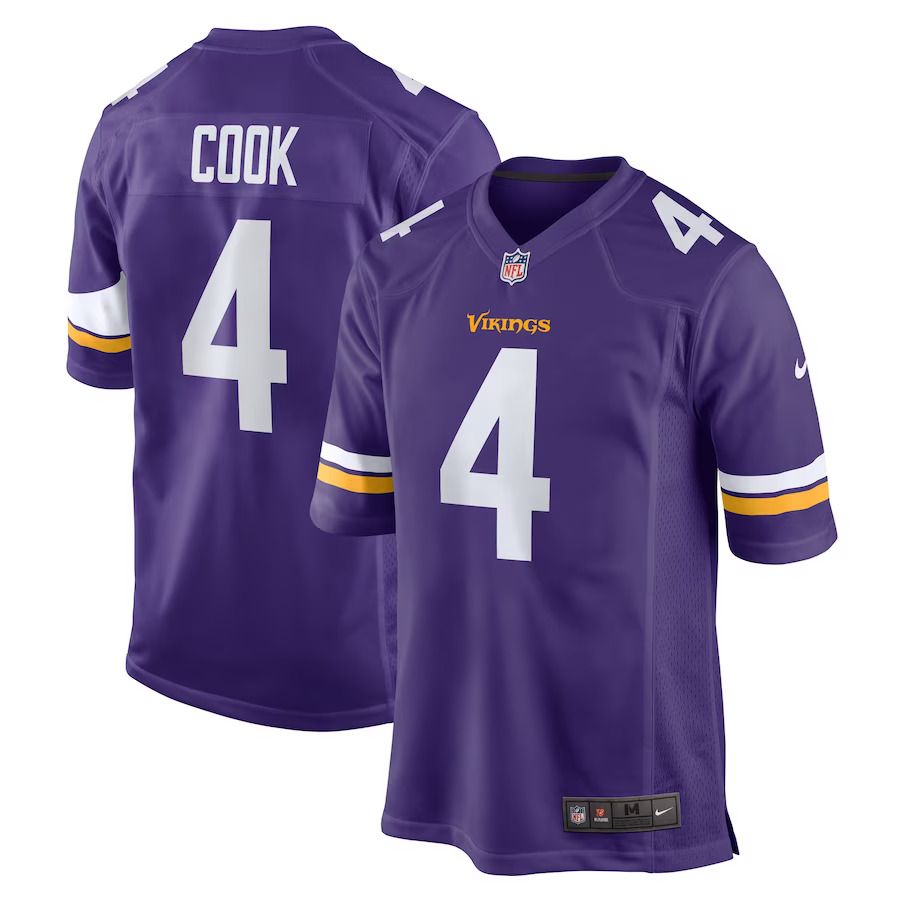 Men Minnesota Vikings #4 Dalvin Cook Nike Purple Game NFL Jersey